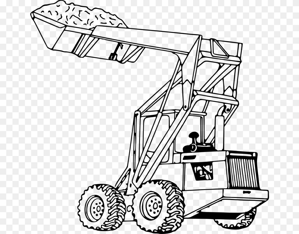 John Deere Tractor Loader Coloring Book Heavy Machinery, Gray Free Png Download