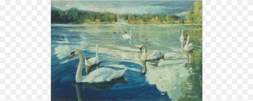 John Hannukaine Tundra Swan, Art, Painting, Animal, Bird Png Image