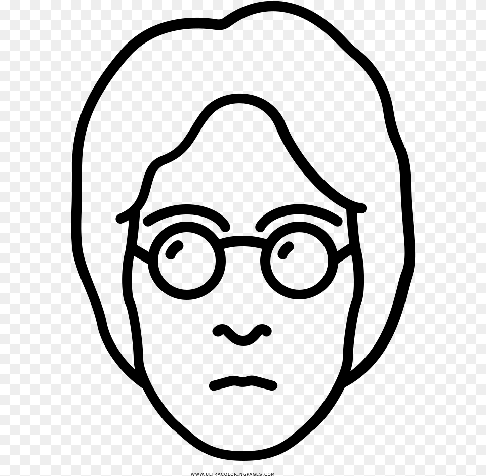 John Lennon Coloring, Gray Free Png Download