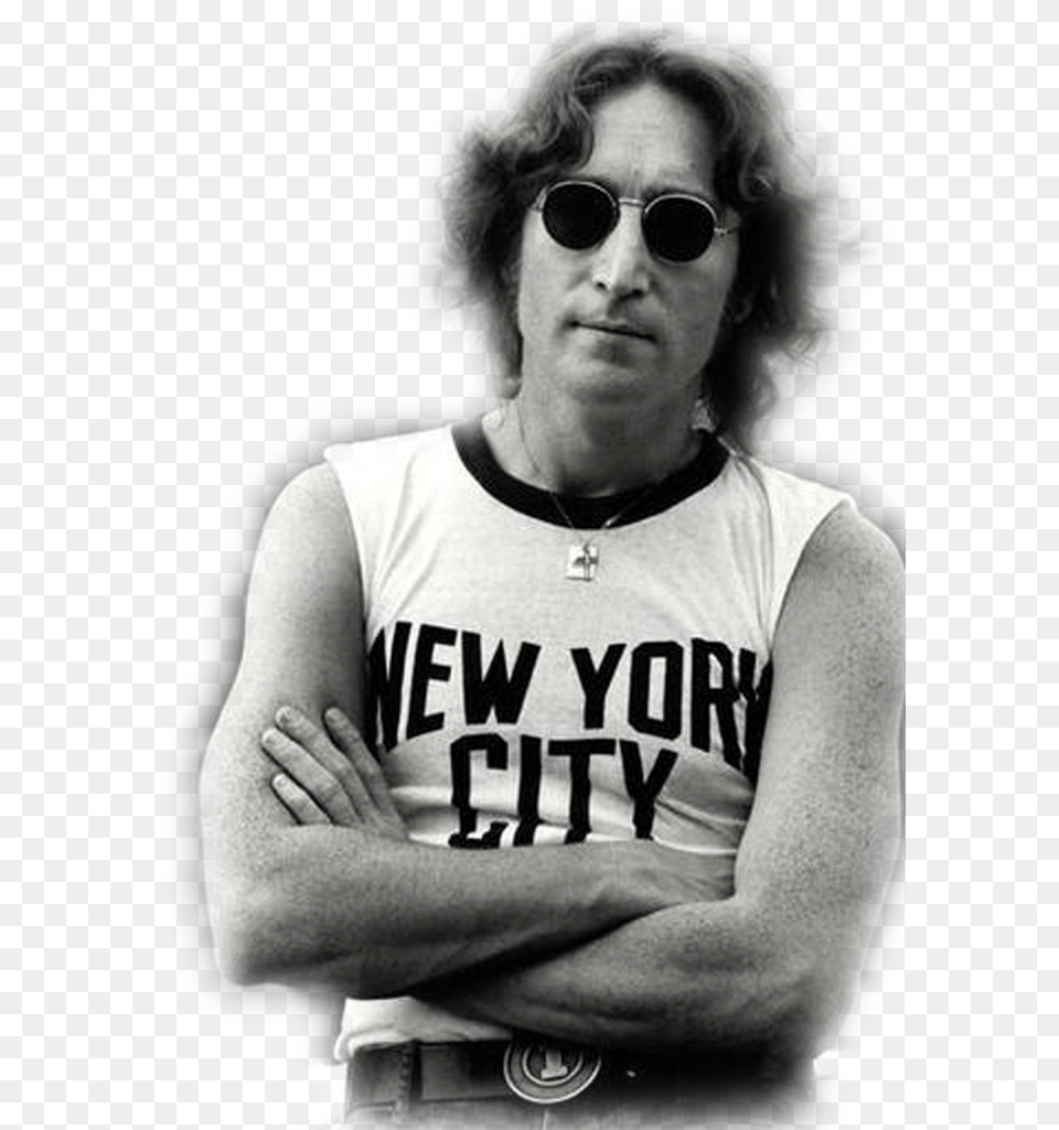 John Lennon For Peace Image With No John Lennon New York City, Accessories, T-shirt, Sunglasses, Person Png