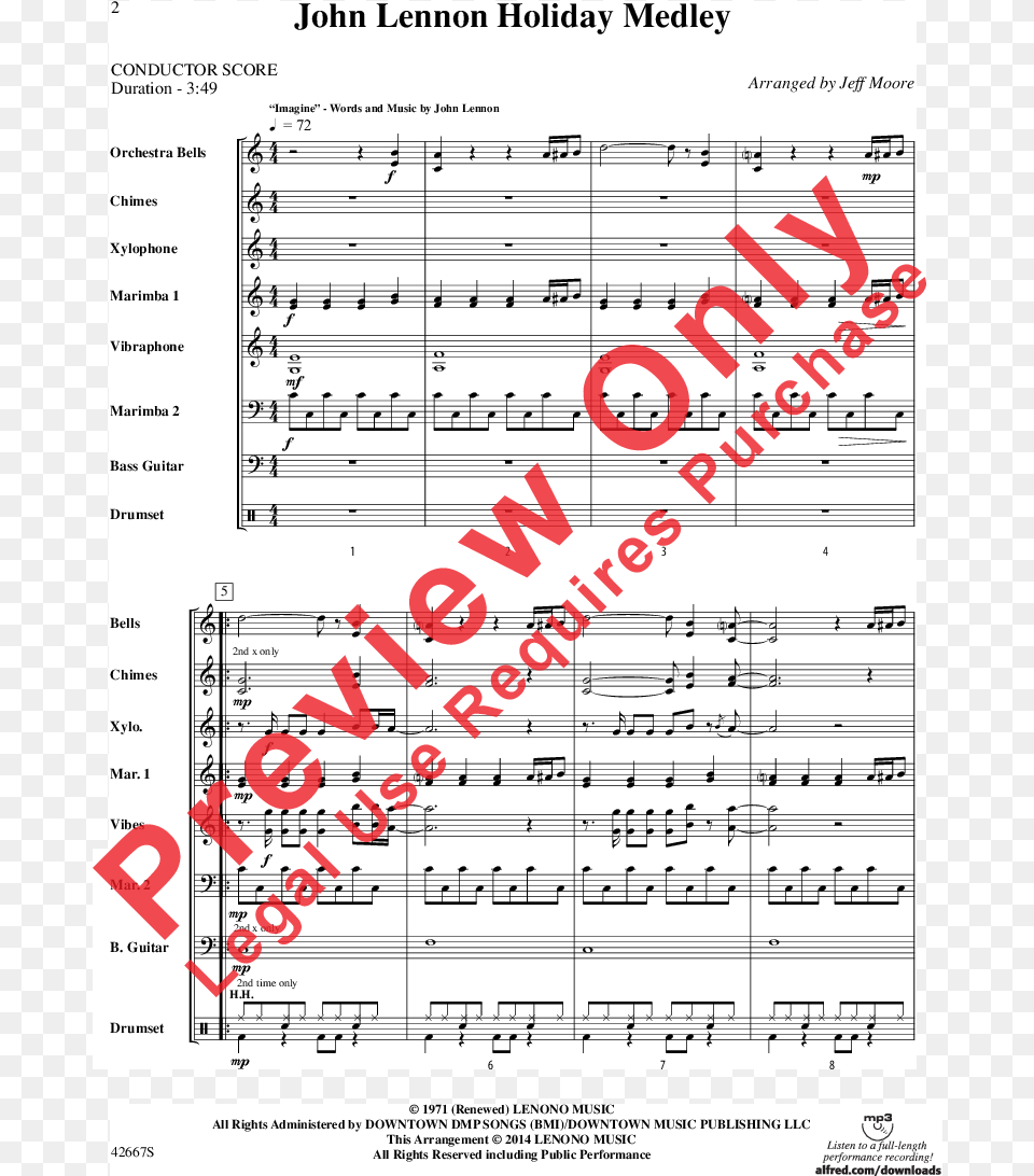 John Lennon Holiday Medley Thumbnail Sinfonia In G Violin, Page, Text, Sheet Music Free Png