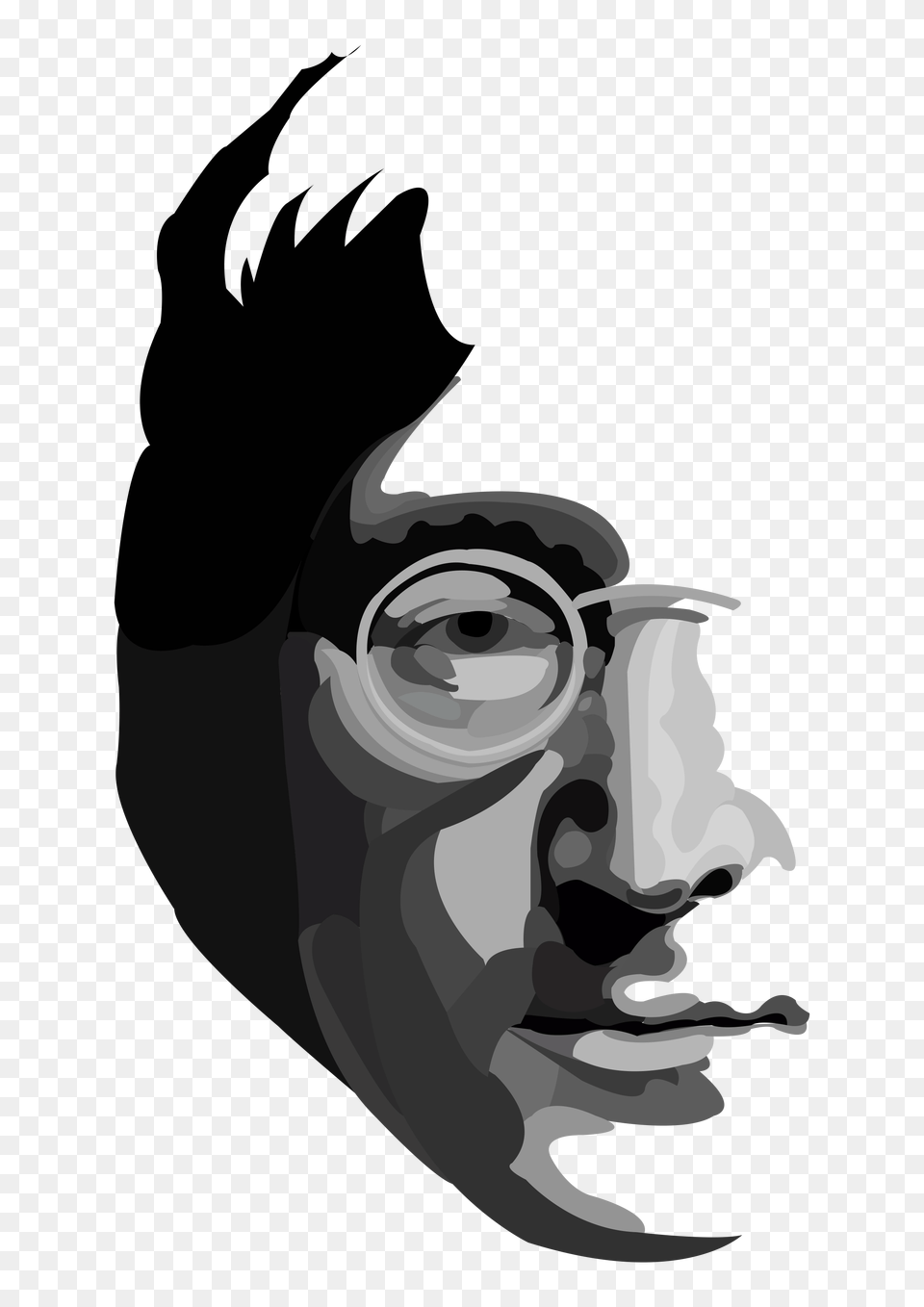John Lennon Inspired, Stencil, Portrait, Face, Photography Free Png