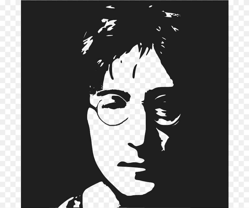 John Lennon John Lennon Stencil, Face, Head, Person, Photography Free Png Download