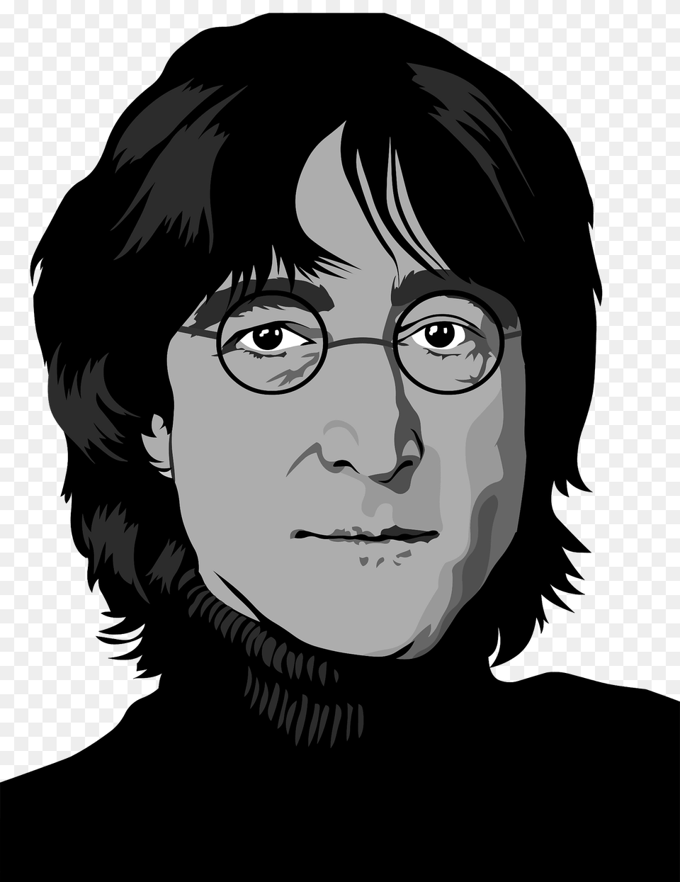 John Lennon Portrait Black And White Clipart, Photography, Person, Face, Head Free Png Download