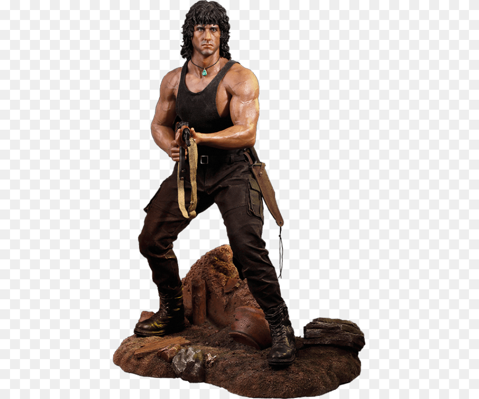 John Rambo Statue, Adult, Male, Man, Person Free Png Download