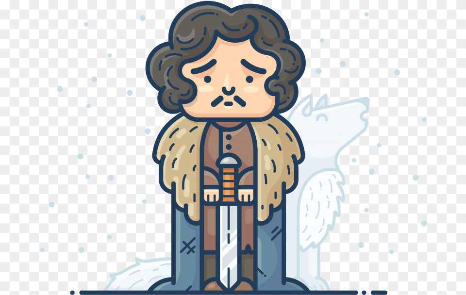 John Snow Emoji Transparent Game Of Thrones Cartoon Illustrations, Baby, Person, Face, Head Png Image
