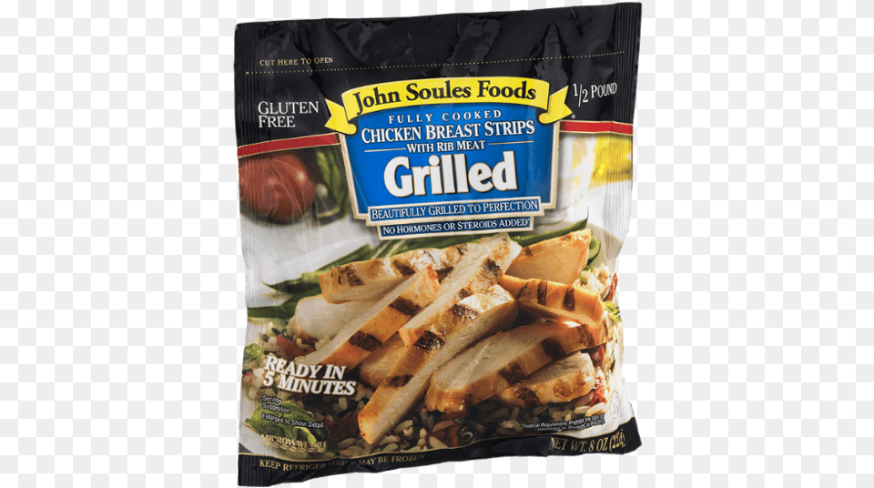 John Soules Foods Fully Cooked Chicken Breast Strips John Soules Foods Grilled Chicken Breast Strips, Food, Lunch, Meal, Sandwich Png Image