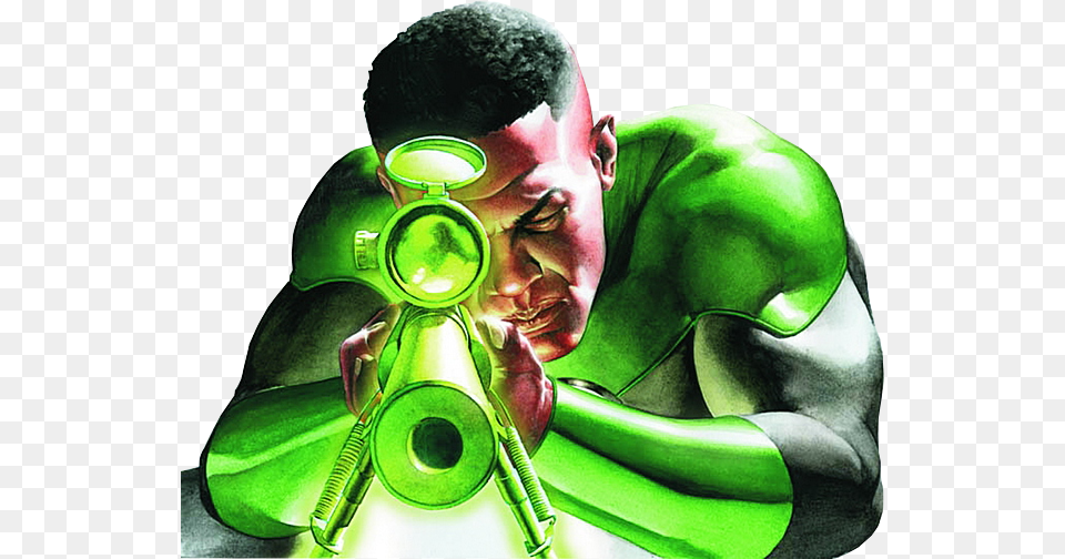 John Stewart Green Lantern Sniper, Adult, Male, Man, Person Png Image