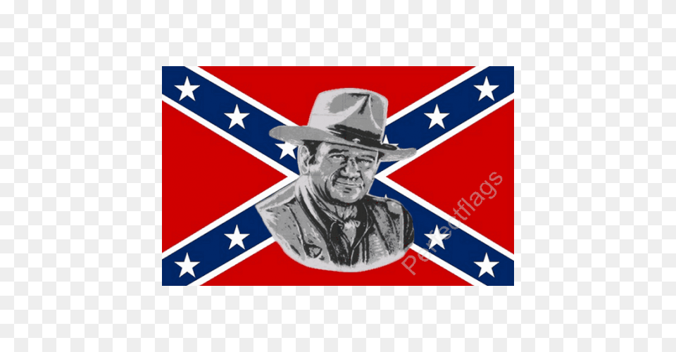 John Wayne Confederate Flag American Flags, Clothing, Hat, Adult, Male Free Transparent Png