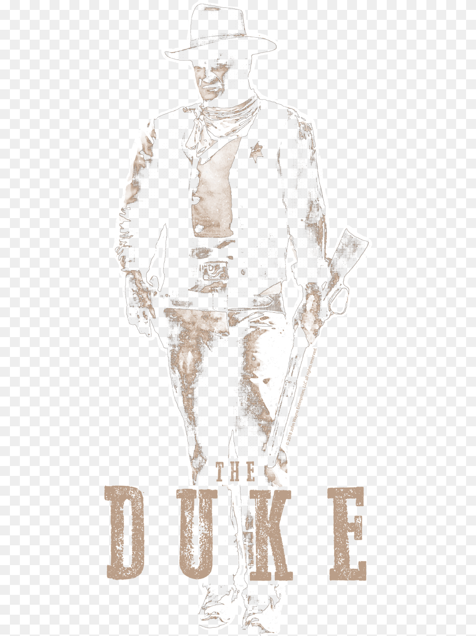 John Wayne The Duke Men S Tank Sketch, Clothing, Hat, Adult, Person Png Image
