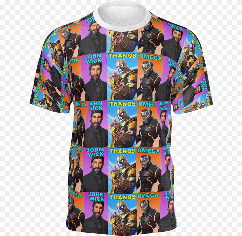 John Wick And Thanos Shirt Part 2 Men Chemise Fleur Homme, T-shirt, Clothing, Adult, Person Free Png