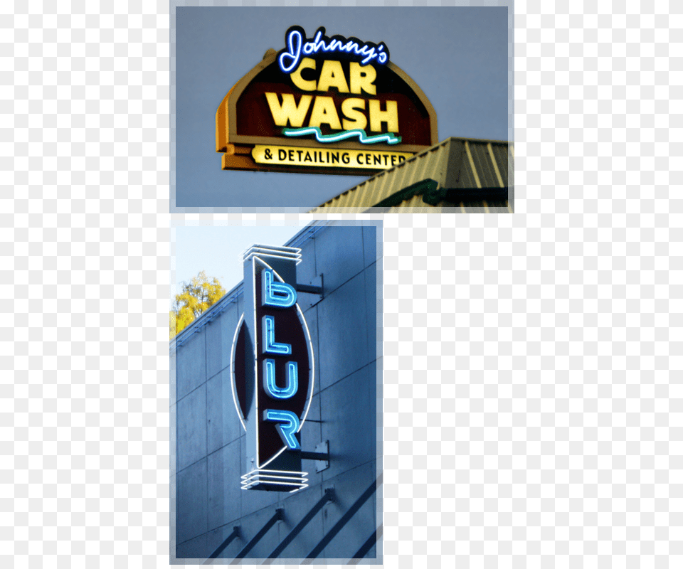 Johnneys Car Wash Blur Marquis Signs Sign, Architecture, Building, Hotel, Light Free Transparent Png