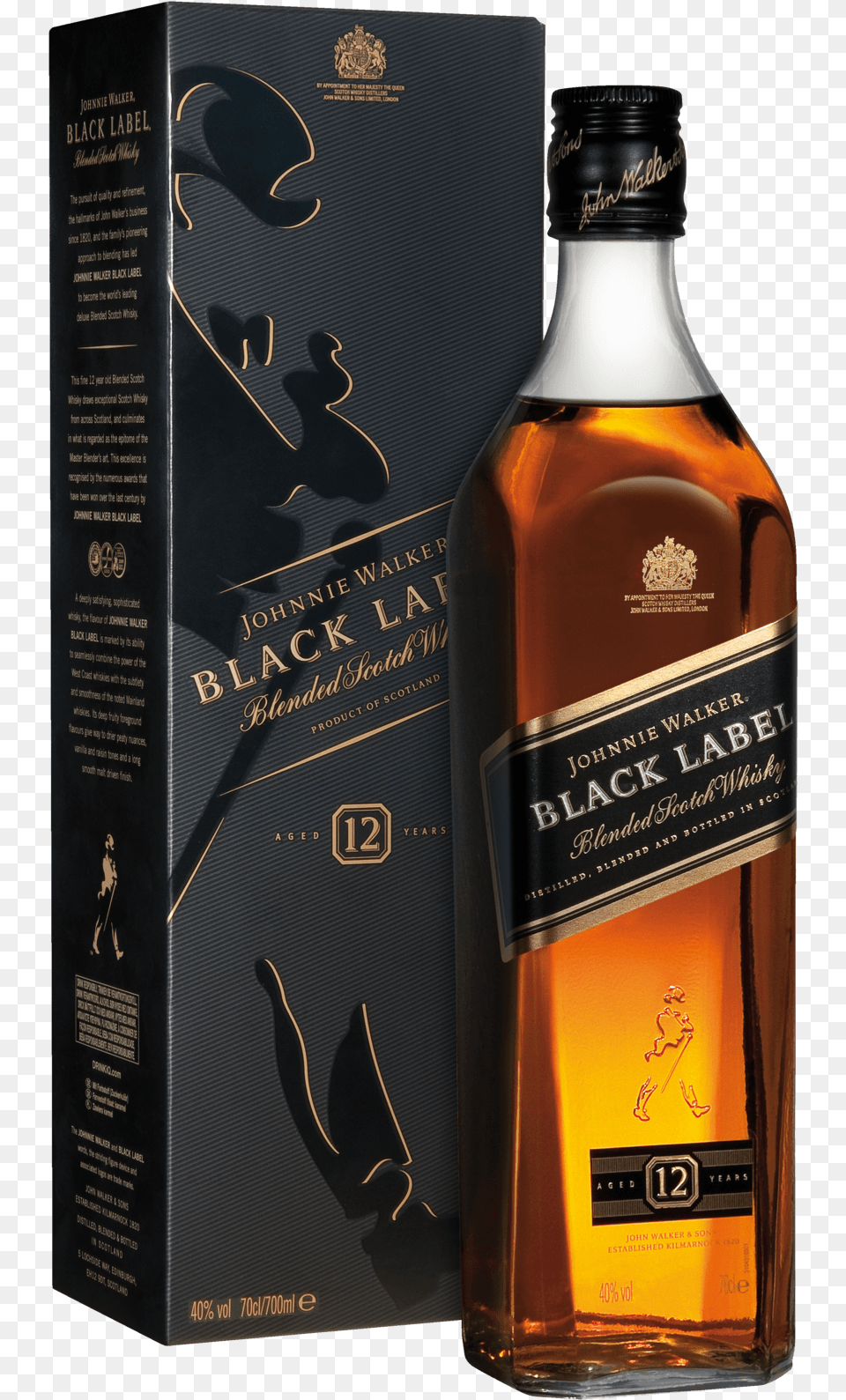 Johnnie Walker Black Label, Alcohol, Beverage, Liquor, Whisky Png Image