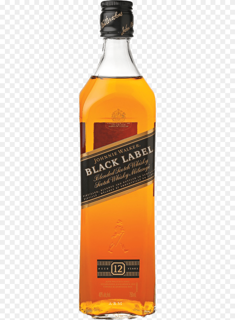 Johnnie Walker Black Label 200 Ml, Alcohol, Beverage, Liquor, Whisky Free Transparent Png