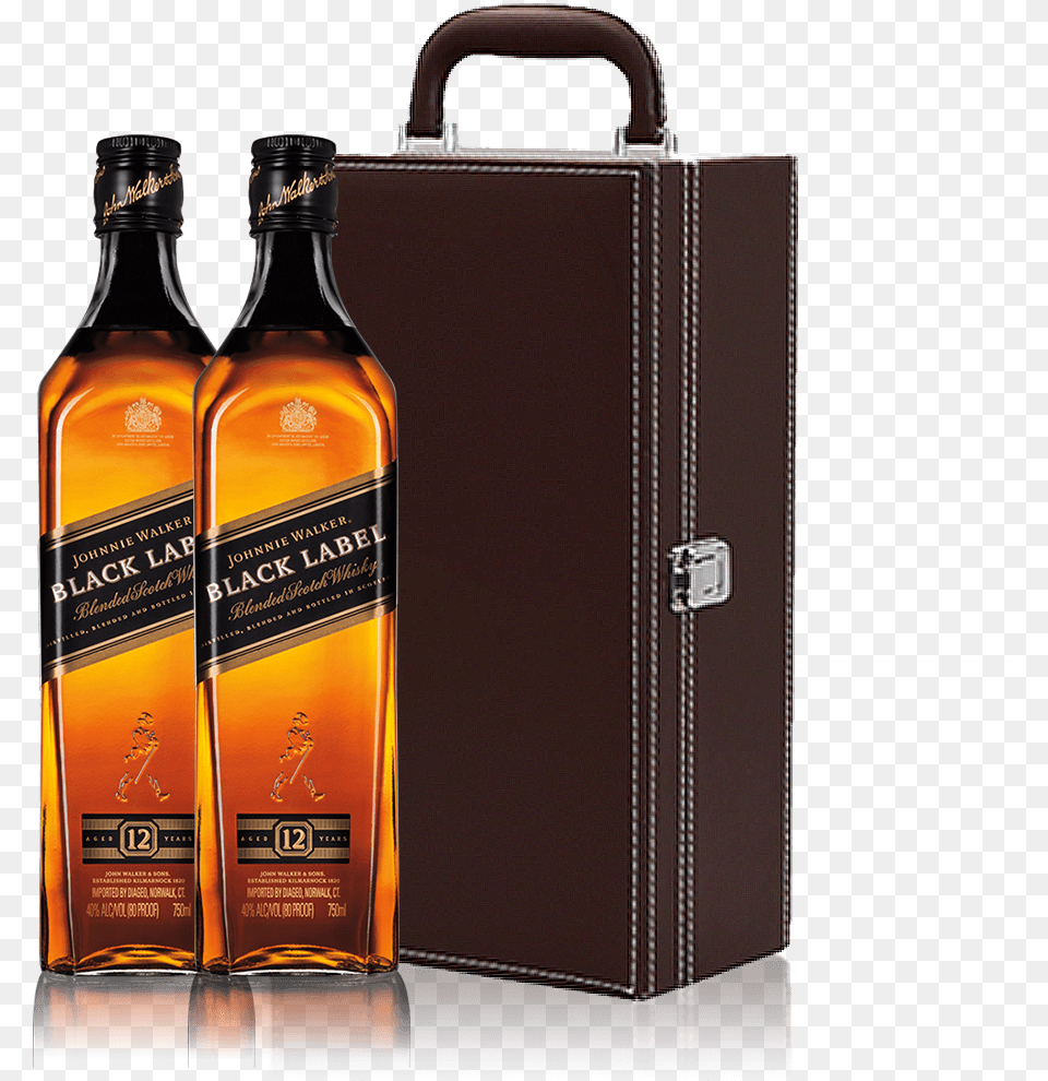 Johnnie Walker Black Label Gift Set Johnnie Walker Black, Alcohol, Beverage, Liquor, Whisky Png Image