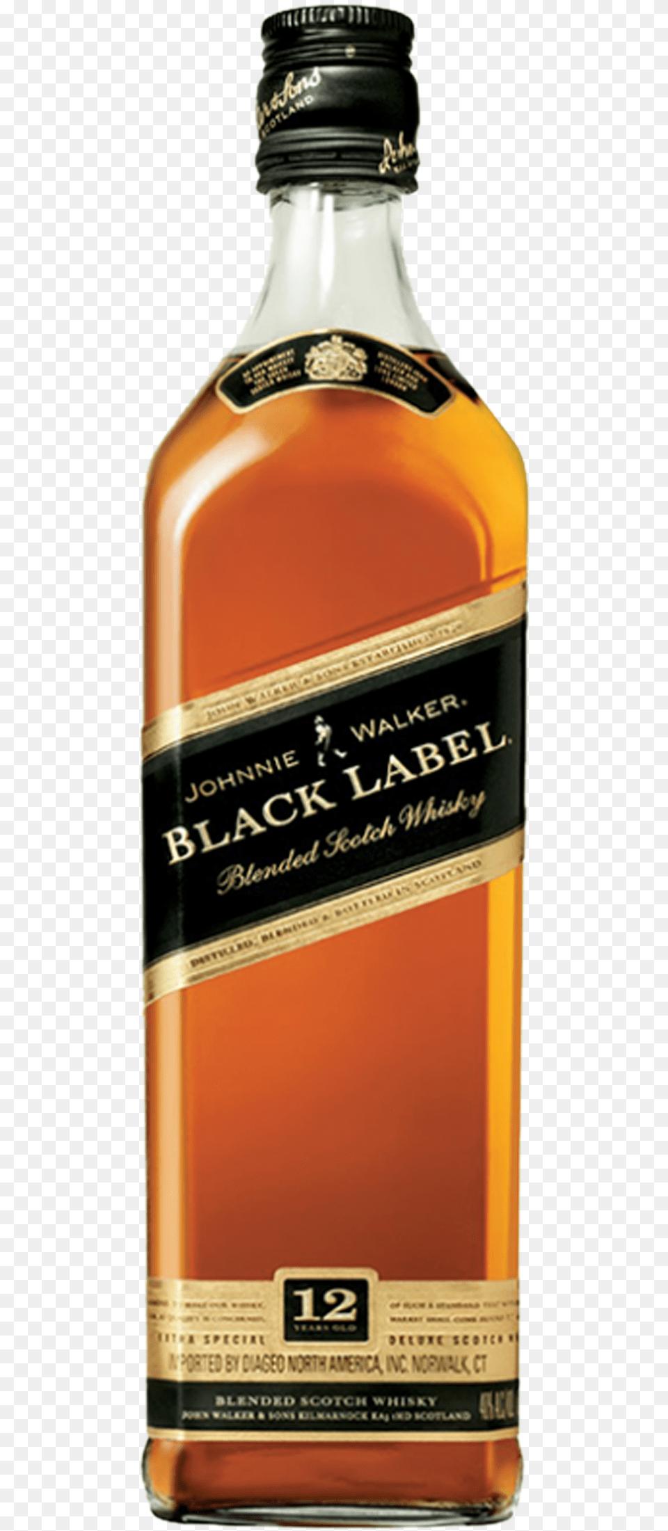 Johnnie Walker Black Label Label, Alcohol, Beverage, Liquor, Whisky Free Transparent Png