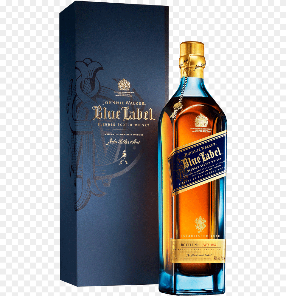 Johnnie Walker Blue Label Blended Scotch Whisky, Alcohol, Beverage, Liquor, Bottle Free Png