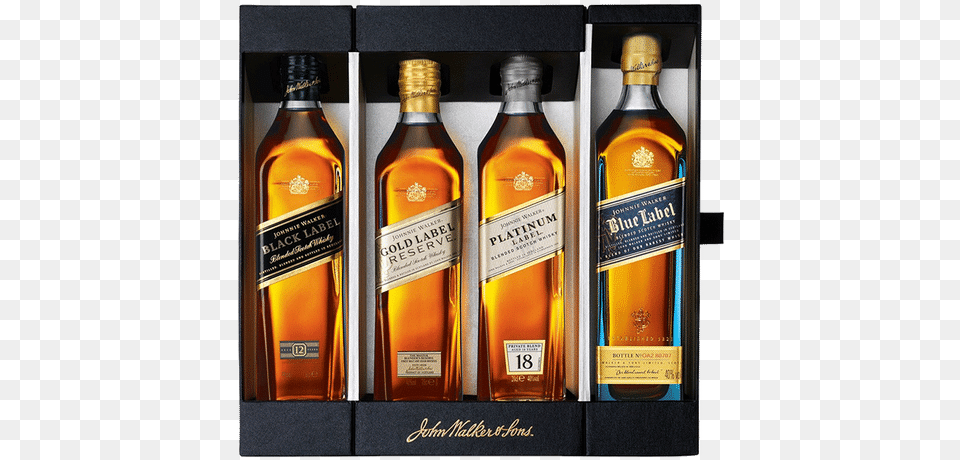 Johnnie Walker Pack Of, Alcohol, Beverage, Liquor, Whisky Png Image