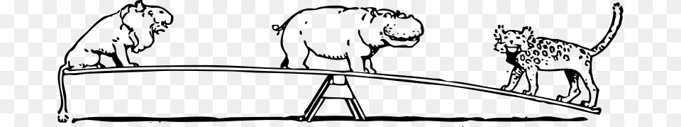 Johnny Automatic Animals On See Saw, Gray Png