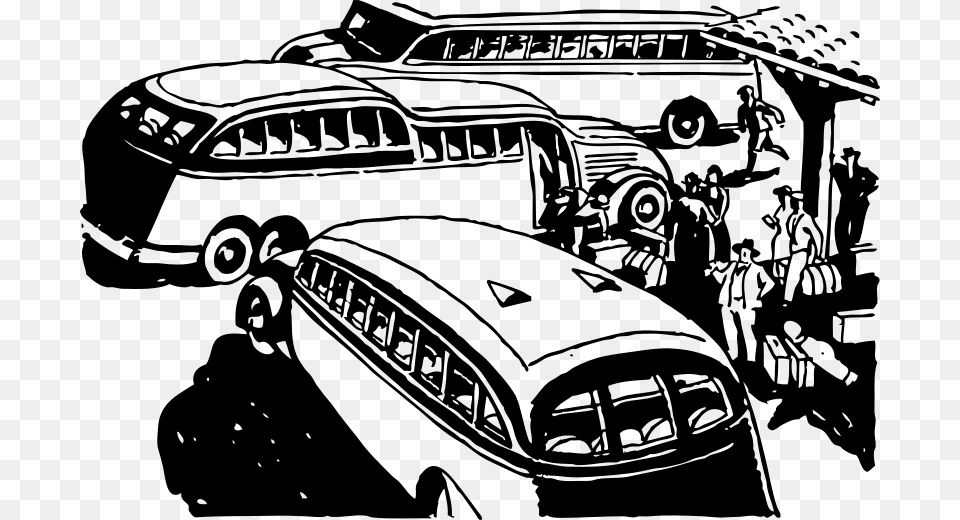 Johnny Automatic Automobile Buses Cross The Nation, Gray Free Transparent Png