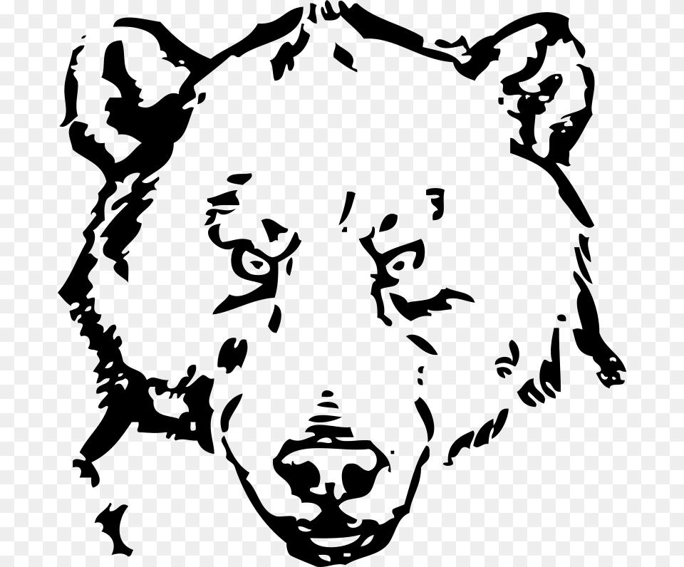 Johnny Automatic Bear Head, Gray Free Png