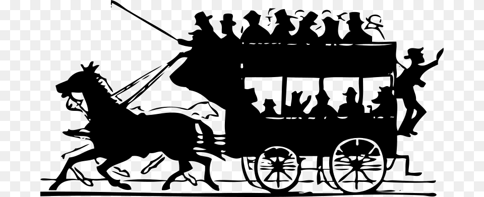 Johnny Automatic Horse Drawn Doubledecker, Gray Free Png