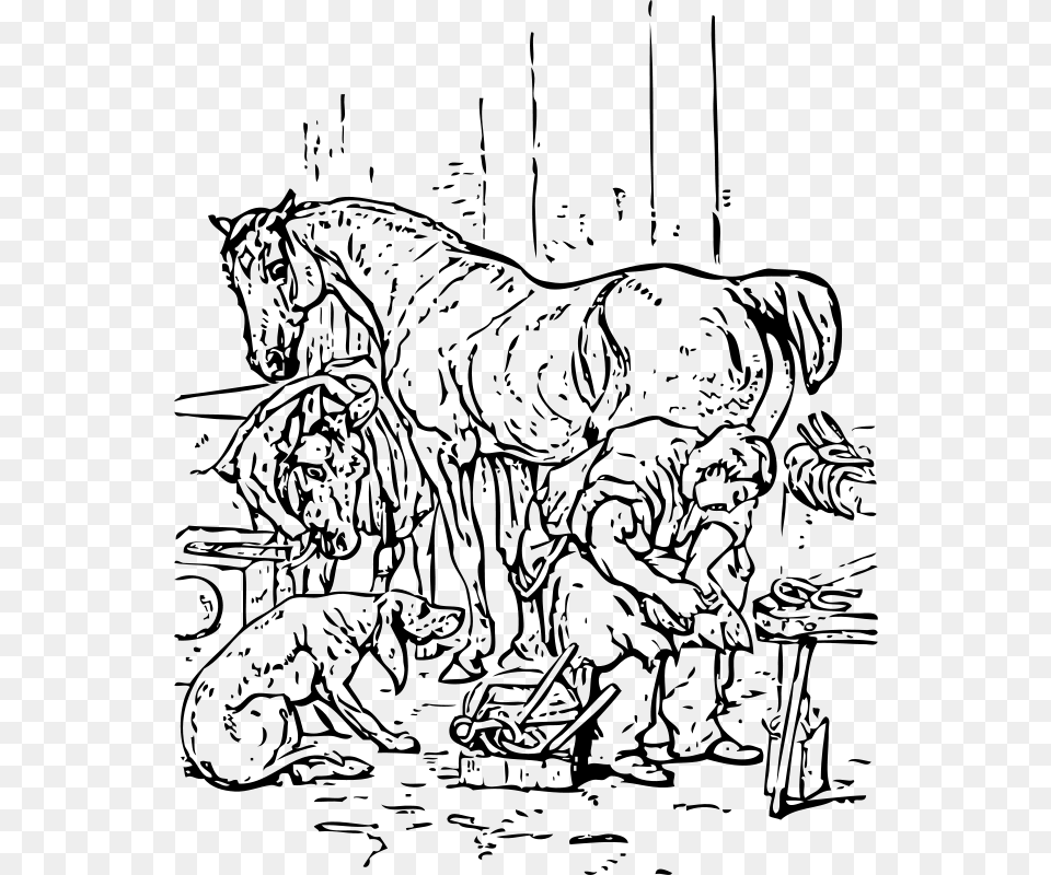 Johnny Automatic Horse Shoeing, Gray Png Image