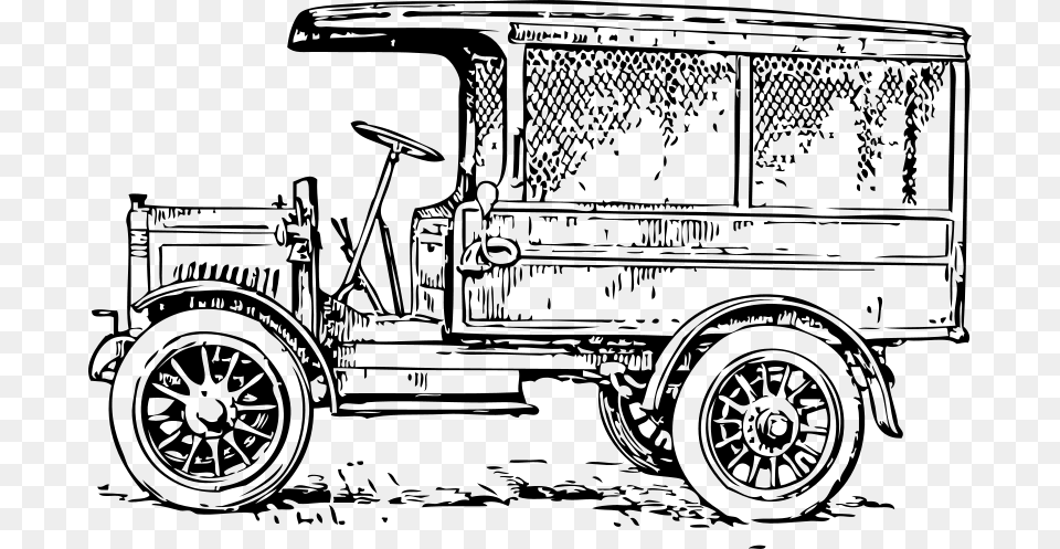 Johnny Automatic Old Medium Truck, Gray Free Png