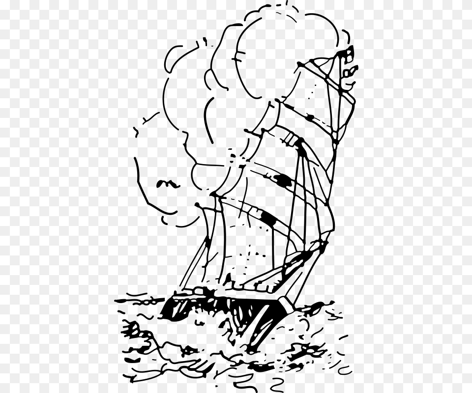 Johnny Automatic Sailing Ship, Gray Free Png