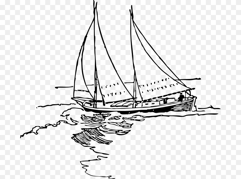 Johnny Automatic Schooner Rigged Sharpie, Gray Free Png