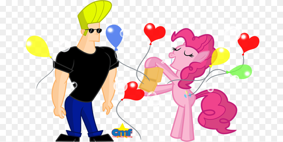 Johnny Bravo And Pinkie Pie By Tiny Toons Fan Cartoon, Art, Balloon, Graphics, Adult Png Image
