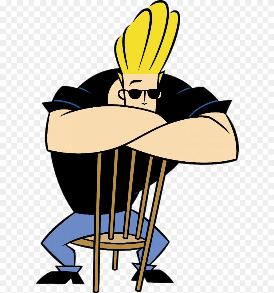 Johnny Bravo On Chair Hey Babe Johny Bravo, Clothing, Hat, Person, Face Free Transparent Png