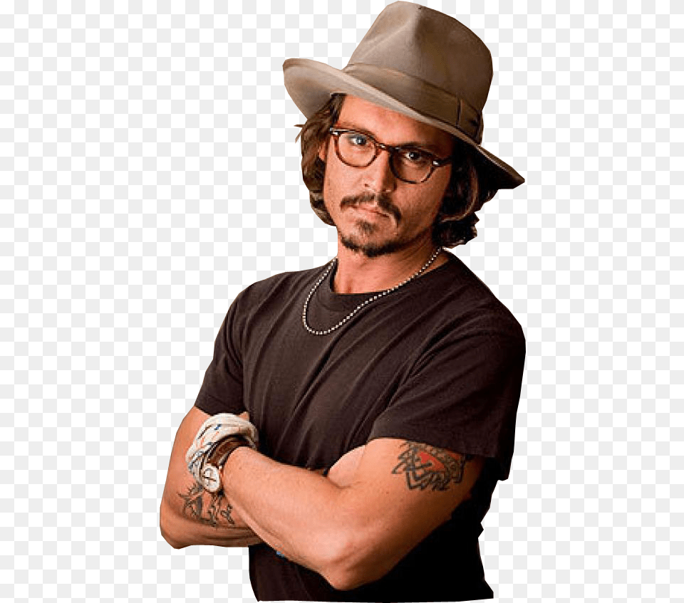 Johnny Depp, Tattoo, Skin, Clothing, Hat Free Png