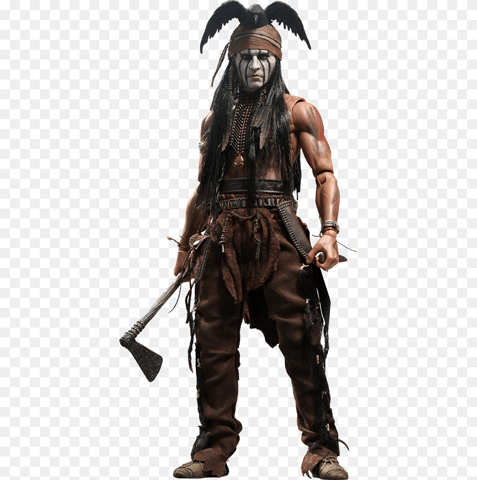 Johnny Depp As Jay Silverheels Or Tonto In The Lone Hot Toys Tonto Poseable Figure From The Lone Ranger, Person, Clothing, Costume, Man Free Png