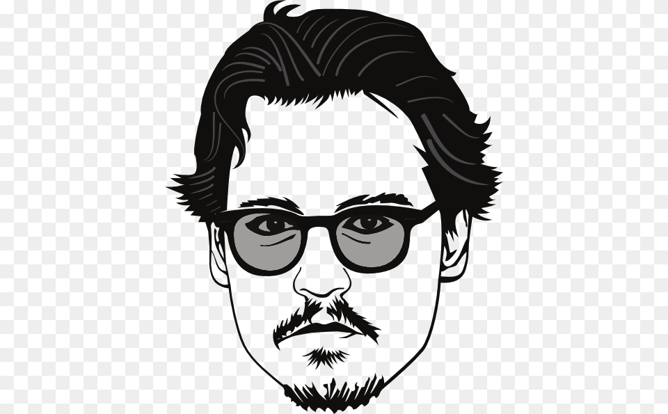 Johnny Depp Clipart, Stencil, Photography, Portrait, Person Png Image