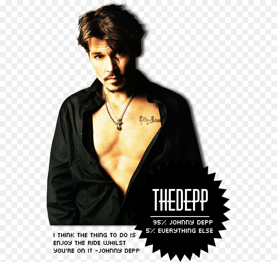 Johnny Depp Lily Rose Tattoo, Advertisement, Accessories, Person, Man Free Transparent Png