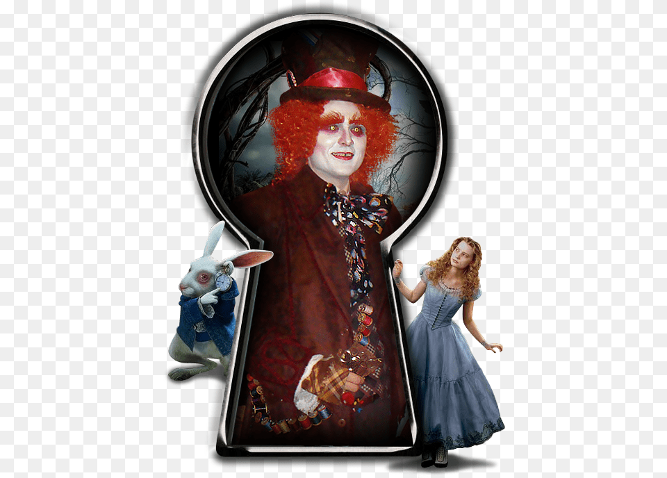 Johnny Depp Mad Hatter, Clothing, Dress, Woman, Person Png Image