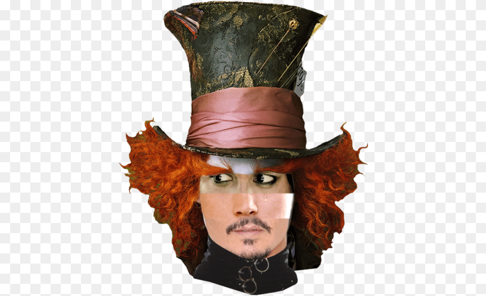 Johnny Depp Sombrerero Loco Y Alicia, Clothing, Hat, Adult, Male Free Png Download