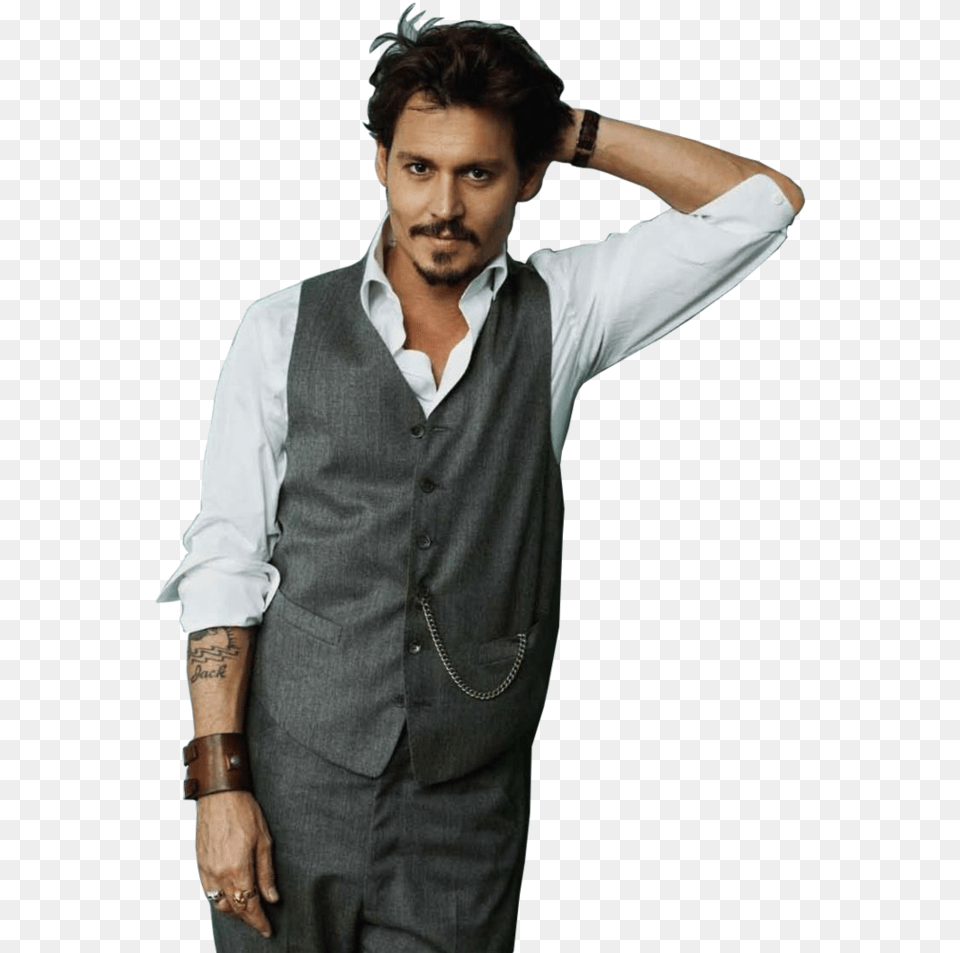 Johnny Depp Transparent Image Johnny Depp, Vest, Clothing, Suit, Shirt Free Png Download