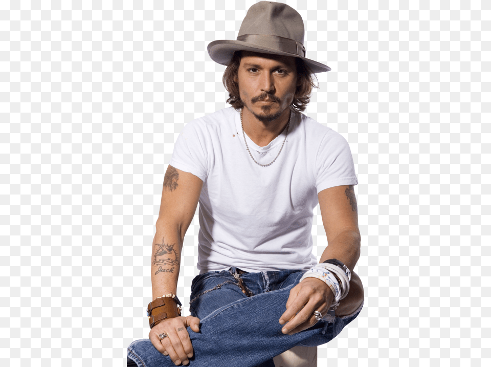 Johnny Depp Transparent Image Johnny Depp Caribbean Movies, Hat, Sun Hat, Clothing, Person Free Png Download