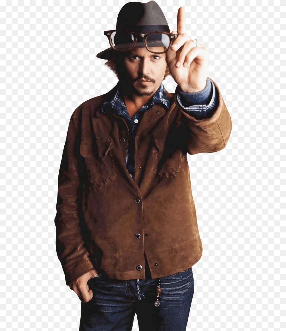 Johnny Depp Transparent Johnny Depp, Jacket, Person, Face, Coat Png