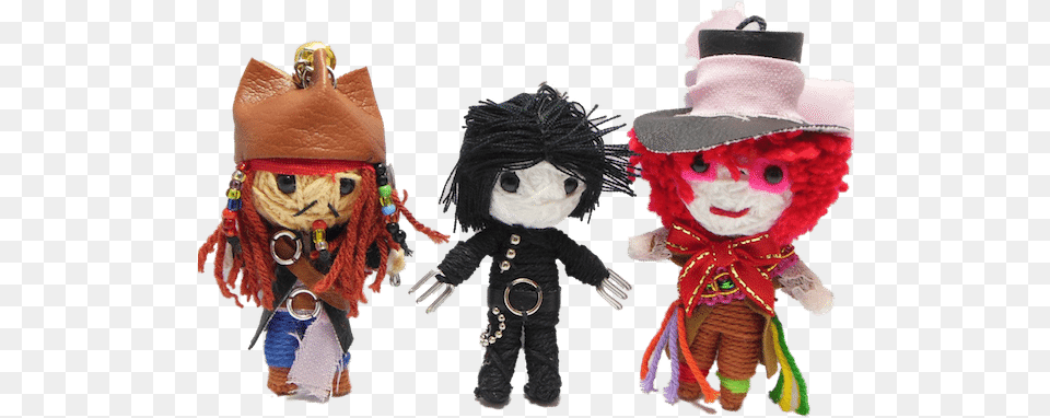 Johnny Depp Voodoo String Doll Triple Set String Doll Pokeitvoodoo Johnny Depp Set 3 X Voodoo, Teddy Bear, Toy, Clothing, Hat Png Image