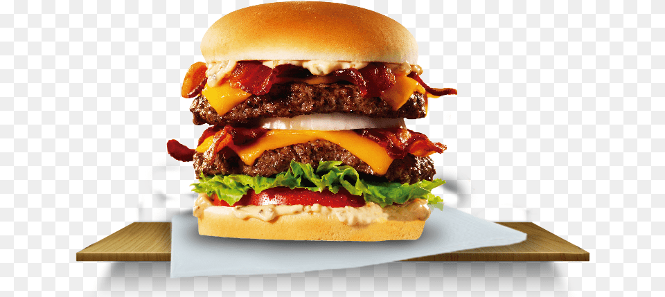 Johnny Rockets Bacon Cheddar Double Calories, Burger, Food Free Png