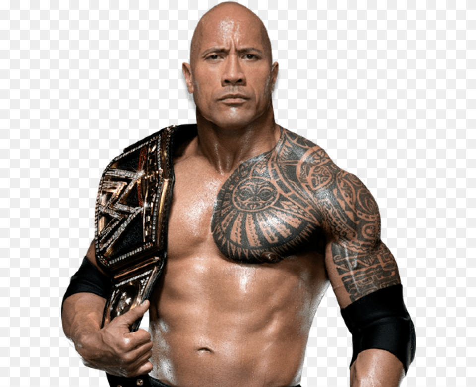 Johnson Reportedly Set To Return To Wwe Rock Wwe Champion, Person, Skin, Tattoo, Adult Png Image