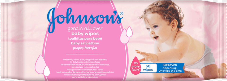 Johnsons Baby Wipes Gentle All Over 56 Pcs Johnsons Baby Wipes Gentle, Advertisement, Poster, Person, Diaper Free Transparent Png