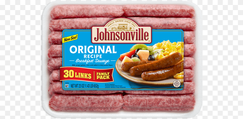 Johnsonville Breakfast Sausage Family Pack, Food, Meat, Pork, Hot Dog Free Transparent Png