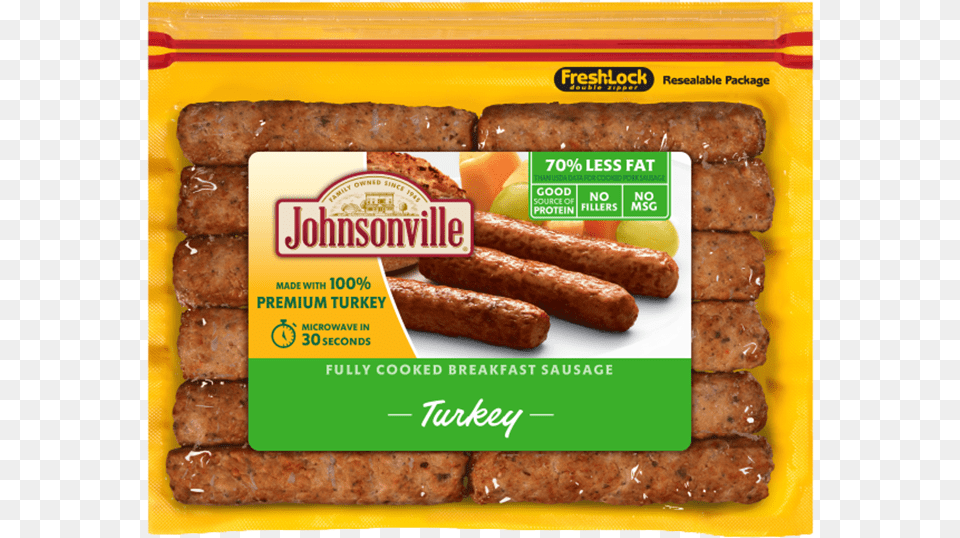 Johnsonville Fully Cooked Turkey Breakfast Sausage, Food, Hot Dog, Bread, Medication Free Png Download