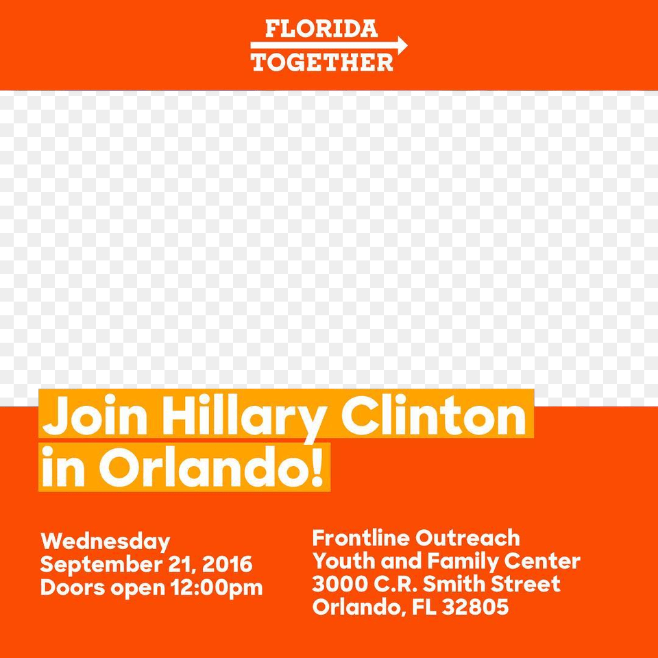 Join Hillary Clinton In Orlando Tan, Advertisement, Poster, Text Png