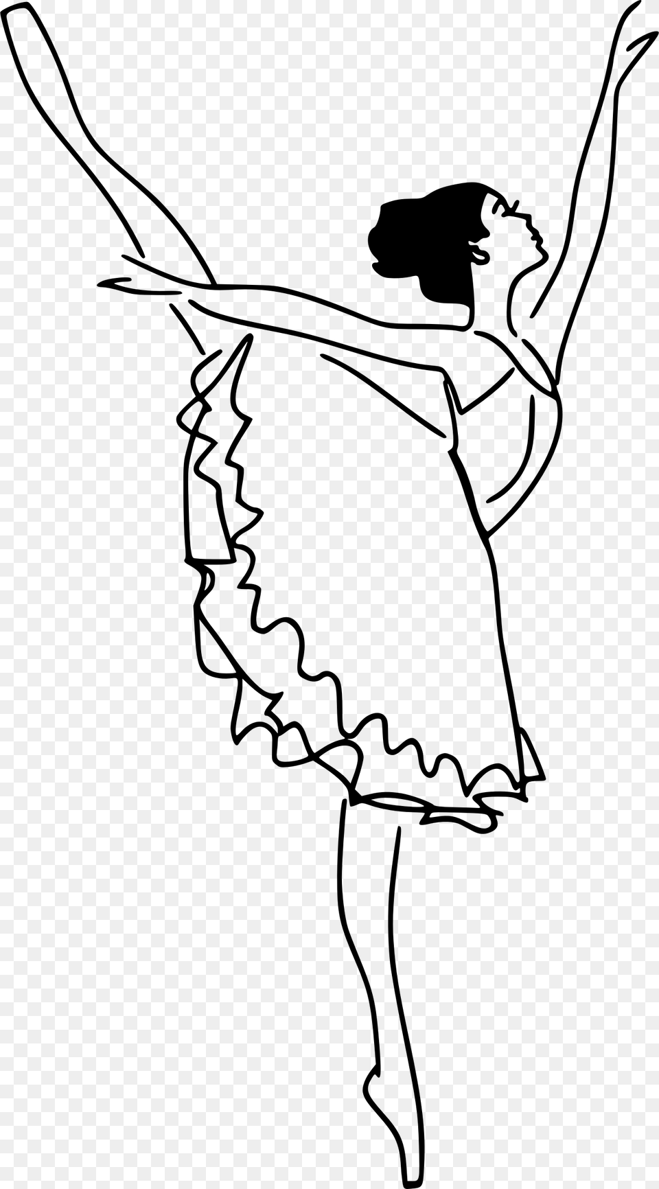 Joint Vector Black And White Drawing Of Ballerina, Gray Free Png