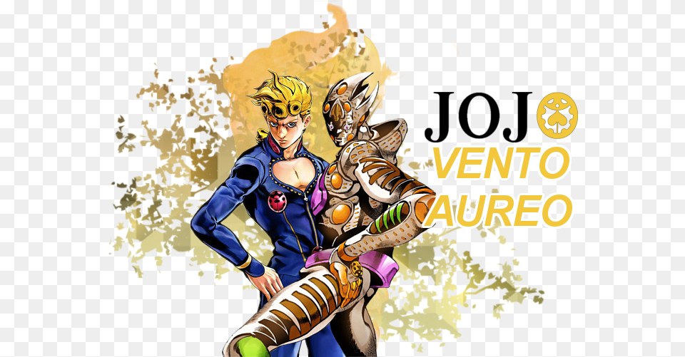 Jojo Logo Giorno And Ger Pose Fanart, Book, Comics, Publication, Adult Free Png Download